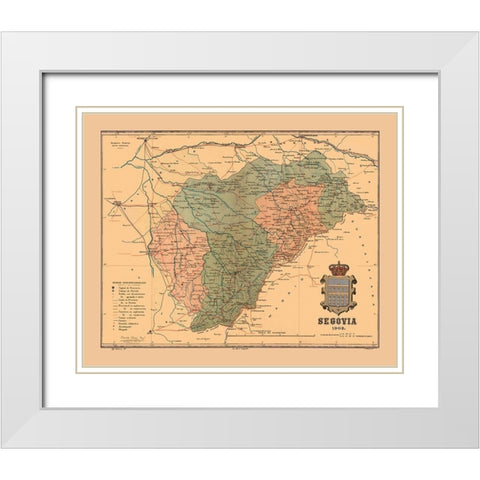 Segovia Spain 1902 - Martine 1904 White Modern Wood Framed Art Print with Double Matting by Martine
