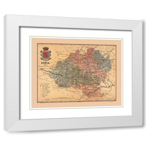 Soria Spain 1901 - Martine 1904 White Modern Wood Framed Art Print with Double Matting by Martine