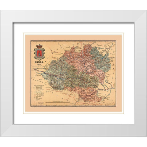 Soria Spain 1901 - Martine 1904 White Modern Wood Framed Art Print with Double Matting by Martine