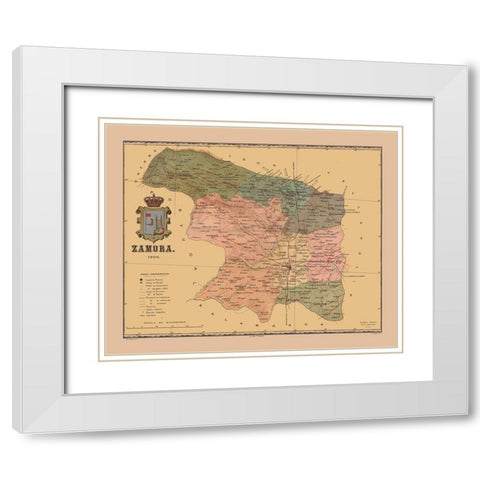 Zamora Spain 1900 - Martine 1904 White Modern Wood Framed Art Print with Double Matting by Martine