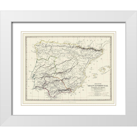 Ancient Spain Portugal - Chapman 1830 White Modern Wood Framed Art Print with Double Matting by Chapman