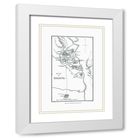 Sparta Greece - Oxford 1828 White Modern Wood Framed Art Print with Double Matting by Oxford