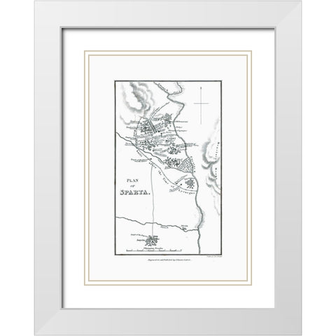 Sparta Greece - Oxford 1828 White Modern Wood Framed Art Print with Double Matting by Oxford