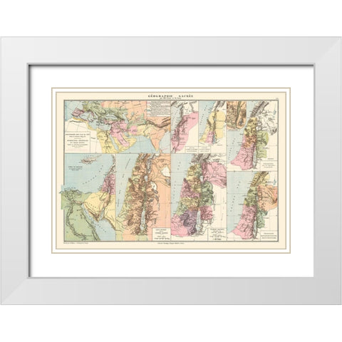 Sacred Sites Middle East - Drioux 1882 White Modern Wood Framed Art Print with Double Matting by Drioux