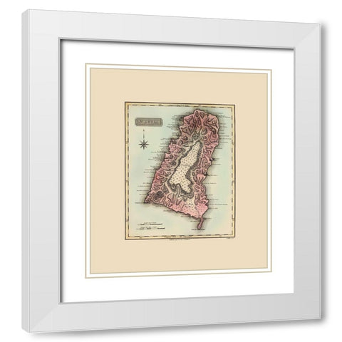 St Lucia Caribbean - Lucas 1823 White Modern Wood Framed Art Print with Double Matting by Lucas
