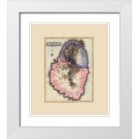 St Vincent Caribbean - Lucas 1823 White Modern Wood Framed Art Print with Double Matting by Lucas