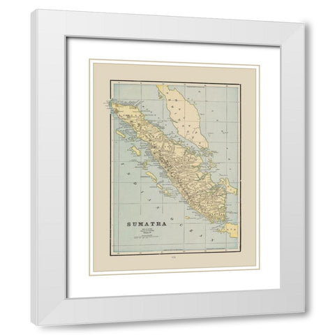 Sumatra Indonesia Asia - Cram 1892 White Modern Wood Framed Art Print with Double Matting by Cram