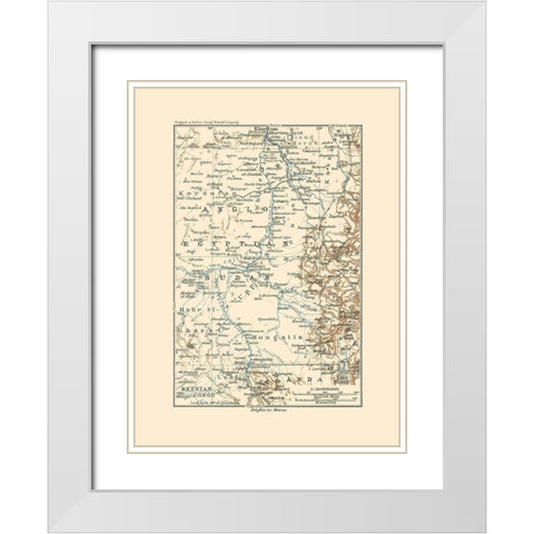 Anglo Egyptian Sudan Africa - Baedeker 1913 White Modern Wood Framed Art Print with Double Matting by Baedeker