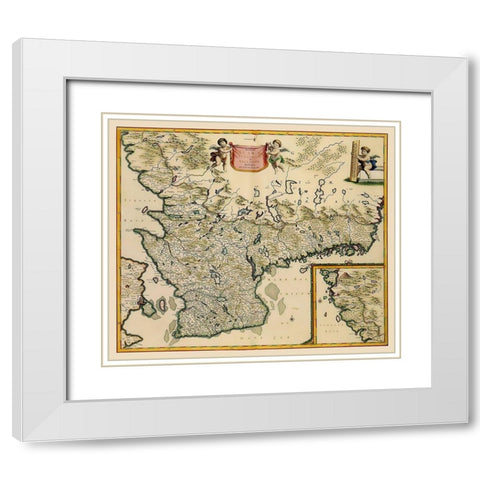 Southern Sweden - De Wit 1688 White Modern Wood Framed Art Print with Double Matting by De Wit