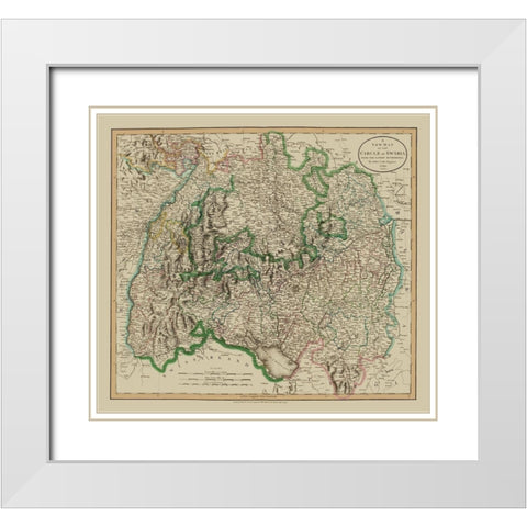 Swabia Region Germany - Cary 1799 White Modern Wood Framed Art Print with Double Matting by Cary