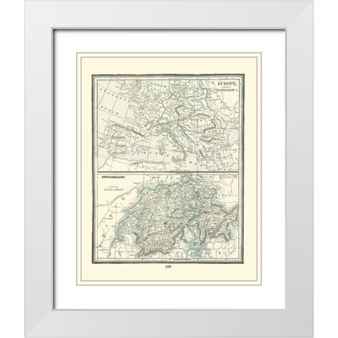 Switzerland - Rathbun 1893 White Modern Wood Framed Art Print with Double Matting by Rathbun