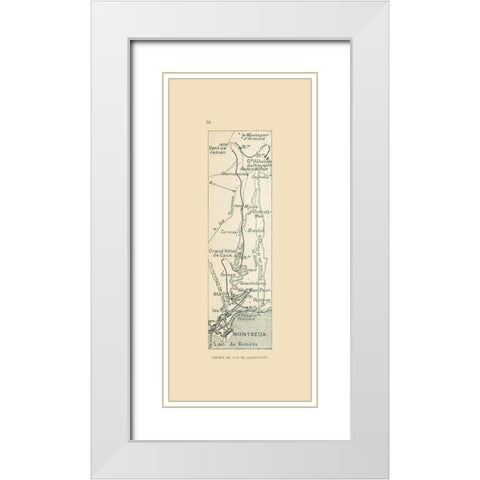 Railroad Switzerland - De Fer 1917 White Modern Wood Framed Art Print with Double Matting by De Fer