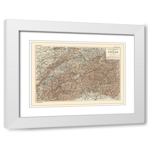 Switzerland - Swiss Guide 1917 White Modern Wood Framed Art Print with Double Matting by Swiss Guide