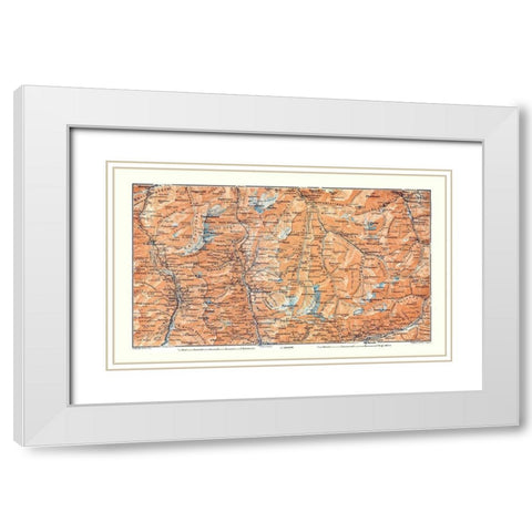 Valley Giacomo Region Switzerland - Baedeker 1921 White Modern Wood Framed Art Print with Double Matting by Baedeker