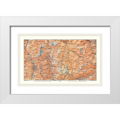 Valley Giacomo Region Switzerland - Baedeker 1921 White Modern Wood Framed Art Print with Double Matting by Baedeker