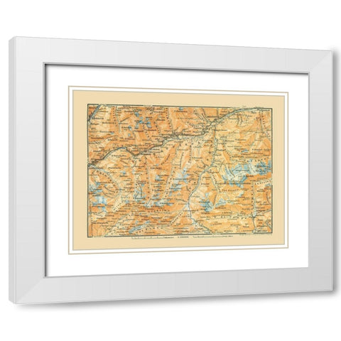 Val Tavetsch Region Switzerland - Baedeker 1921 White Modern Wood Framed Art Print with Double Matting by Baedeker