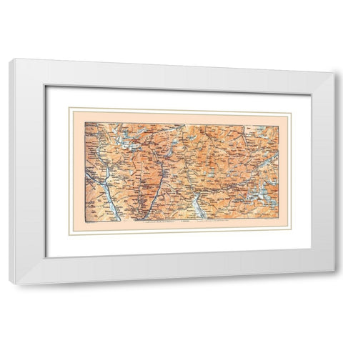 Southeast Switzerland - Baedeker 1921 White Modern Wood Framed Art Print with Double Matting by Baedeker