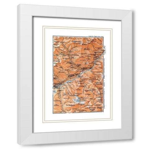 Martinsbruck Region Switzerland - Baedeker 1921 White Modern Wood Framed Art Print with Double Matting by Baedeker