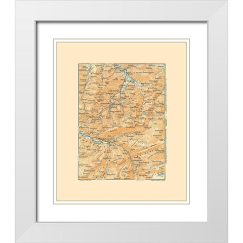 Muotathal Region Switzerland - Baedeker 1921 White Modern Wood Framed Art Print with Double Matting by Baedeker