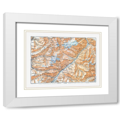 Engadin Region Switzerland - Baedeker 1921 White Modern Wood Framed Art Print with Double Matting by Baedeker