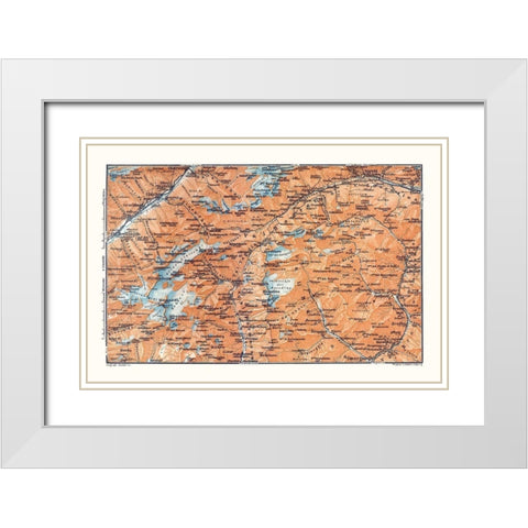 Gries Glacier Region Switzerland - Baedeker 1921 White Modern Wood Framed Art Print with Double Matting by Baedeker