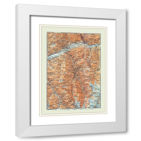 Val dAnniviers Region Switzerland - Baedeker 1921 White Modern Wood Framed Art Print with Double Matting by Baedeker