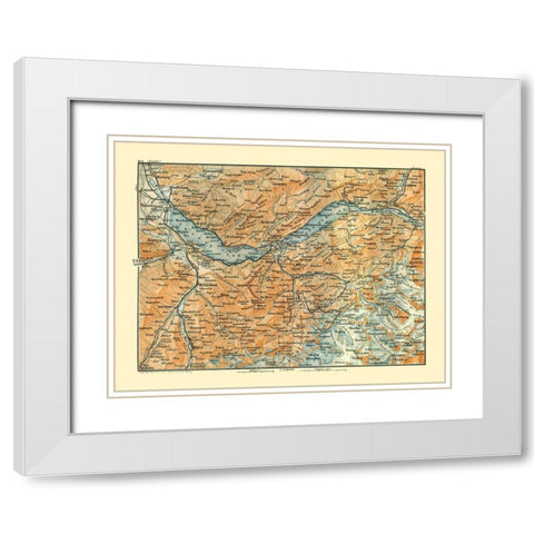 Switzerland - Baedeker 1921 White Modern Wood Framed Art Print with Double Matting by Baedeker