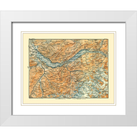 Switzerland - Baedeker 1921 White Modern Wood Framed Art Print with Double Matting by Baedeker