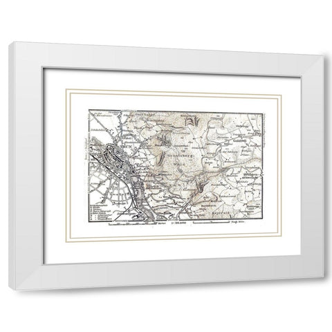 Thun Region Switzerland - Baedeker 1921 White Modern Wood Framed Art Print with Double Matting by Baedeker