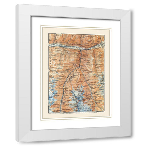 Stalden Region Switzerland - Baedeker 1921 White Modern Wood Framed Art Print with Double Matting by Baedeker