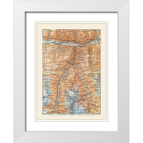 Stalden Region Switzerland - Baedeker 1921 White Modern Wood Framed Art Print with Double Matting by Baedeker