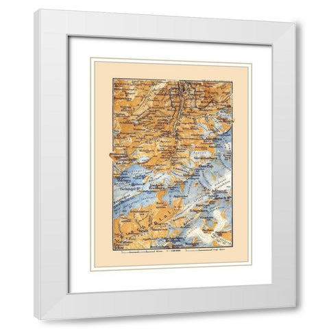 Switzerland - Baedeker 1921 White Modern Wood Framed Art Print with Double Matting by Baedeker