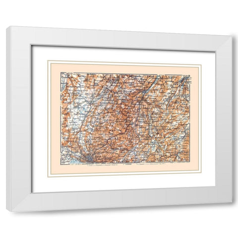 Savigny Region Switzerland - Baedeker 1921 White Modern Wood Framed Art Print with Double Matting by Baedeker