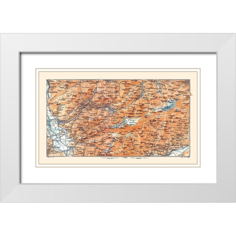 Diablerets Region Switzerland - Baedeker 1921 White Modern Wood Framed Art Print with Double Matting by Baedeker