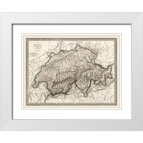 Switzerland - Monin 1839 White Modern Wood Framed Art Print with Double Matting by Monin