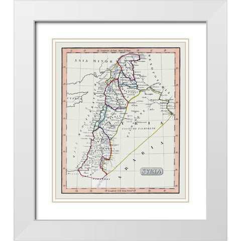 Middle East Syria - Fenner 1830 White Modern Wood Framed Art Print with Double Matting by Fenner