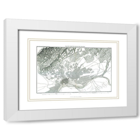 Battle of Talavera, Field Plan - Thiers 1866 White Modern Wood Framed Art Print with Double Matting by Unknown