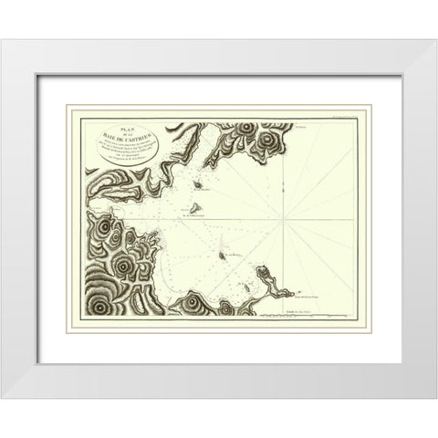 Plan Baie de Castries Russia Asia - Bernizet 1787 White Modern Wood Framed Art Print with Double Matting by Bernizet