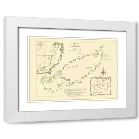 Caribbean Tobago - Jefferys 1765 White Modern Wood Framed Art Print with Double Matting by Jefferys