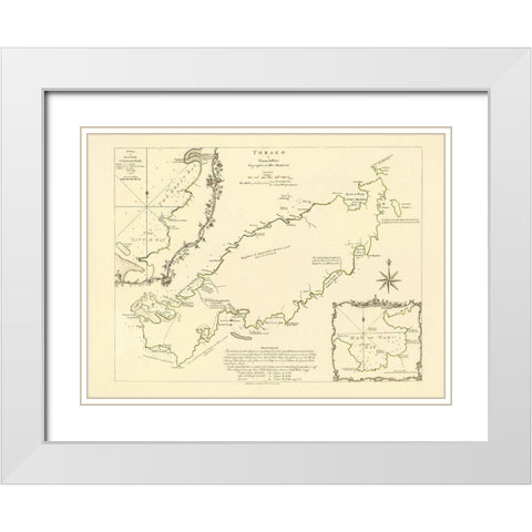 Caribbean Tobago - Jefferys 1765 White Modern Wood Framed Art Print with Double Matting by Jefferys
