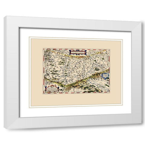Transylvania Romania - Ortelius 1612 White Modern Wood Framed Art Print with Double Matting by Ortelius