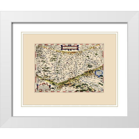 Transylvania Romania - Ortelius 1612 White Modern Wood Framed Art Print with Double Matting by Ortelius