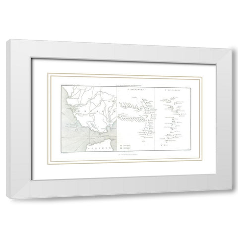 Battle of Trafalgar, Field Plan - Thiers 1866 White Modern Wood Framed Art Print with Double Matting by Unknown