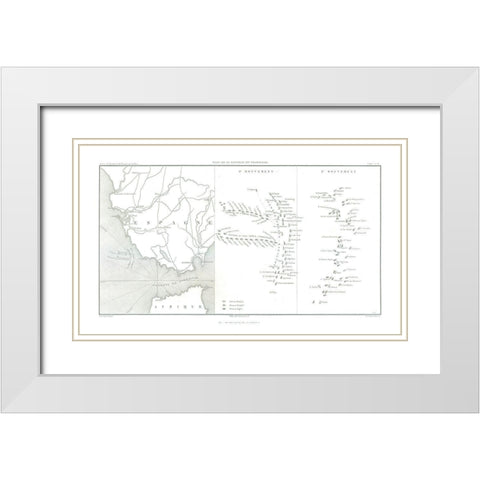 Battle of Trafalgar, Field Plan - Thiers 1866 White Modern Wood Framed Art Print with Double Matting by Unknown