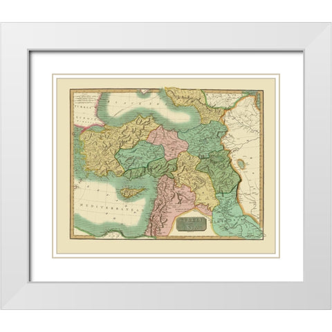 Asia Turkey - Cumming 1817 White Modern Wood Framed Art Print with Double Matting by Cumming