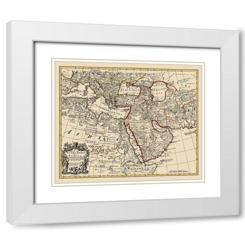 Turkey Arabia Persia - De Lisle 1721 White Modern Wood Framed Art Print with Double Matting by De L''isle
