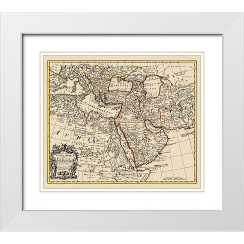 Turkey Arabia Persia - De Lisle 1721 White Modern Wood Framed Art Print with Double Matting by De L''isle