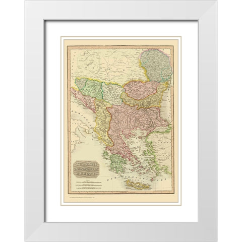 Europe Turkey - Thomson 1815 White Modern Wood Framed Art Print with Double Matting by Thomson