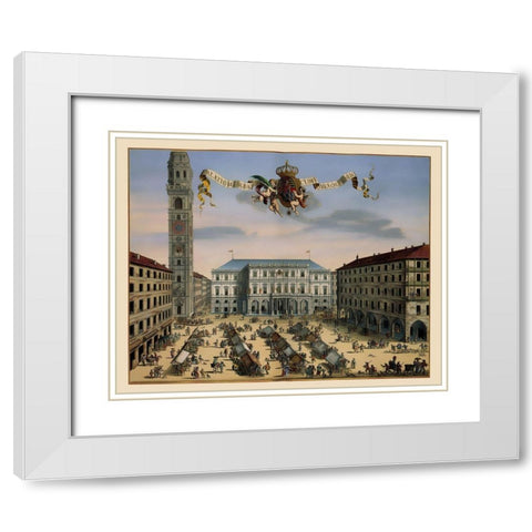 Turin Italy - Blaeu 1682 White Modern Wood Framed Art Print with Double Matting by Blaeu