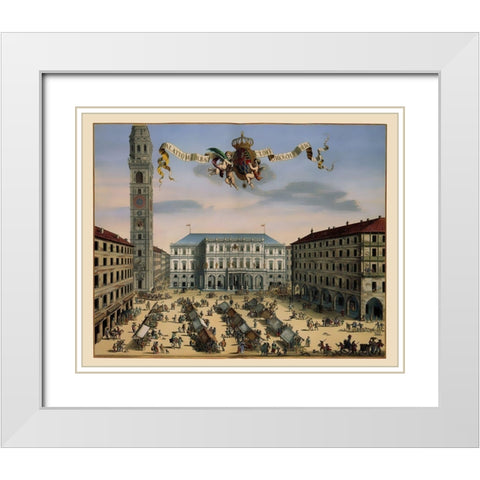 Turin Italy - Blaeu 1682 White Modern Wood Framed Art Print with Double Matting by Blaeu